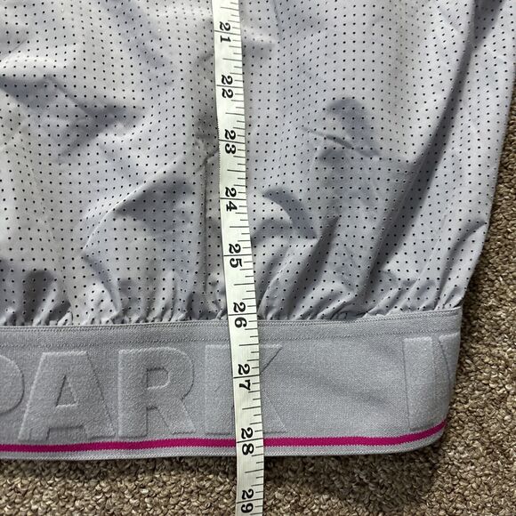 Ivy Park Perforated Panel Hooded Jacket Grey Size Medium (scuff bottom sleeve) - Picture 2 of 11